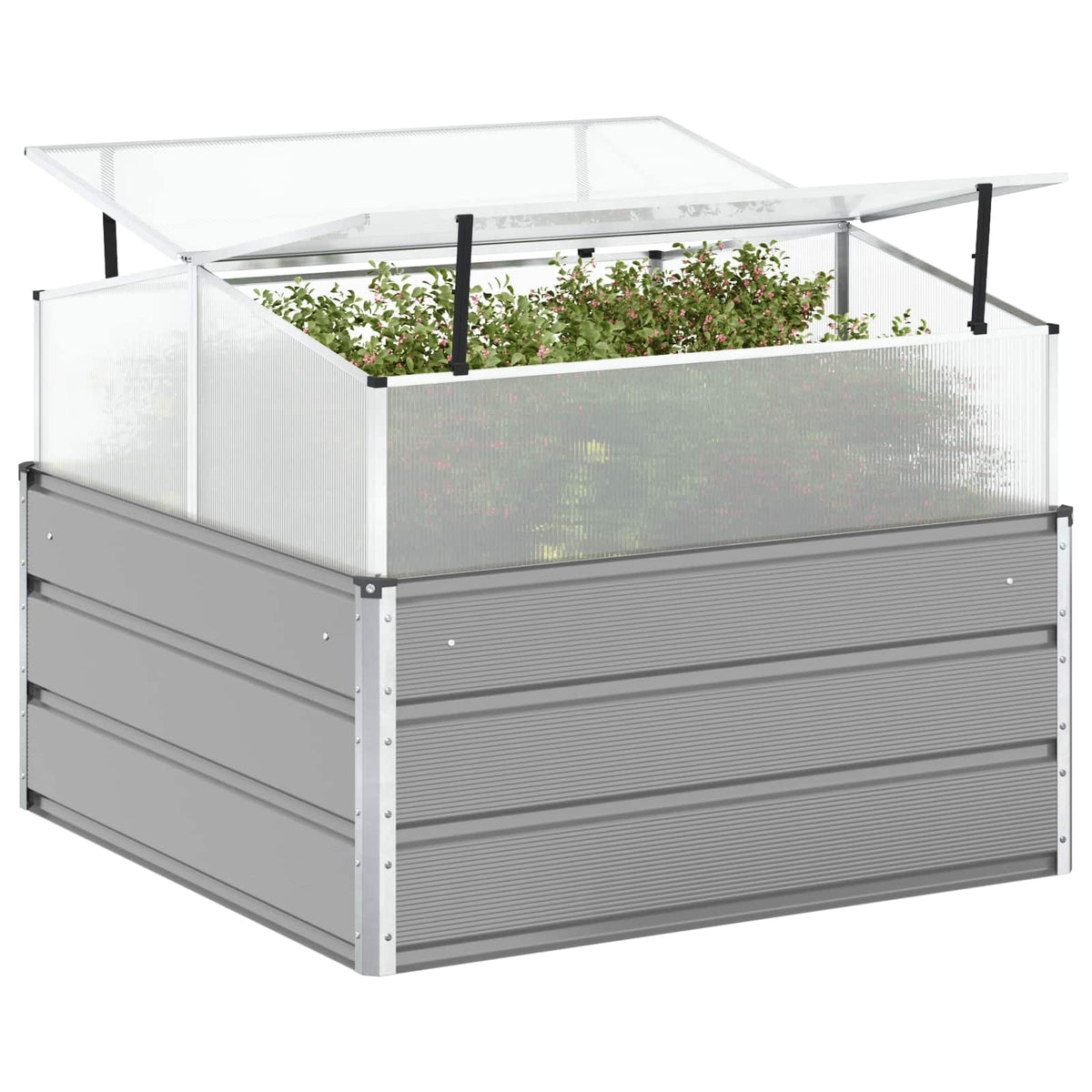 Jardinera Gris Claro 100 X 100 X 77 Cm Acero Galvanizado_2