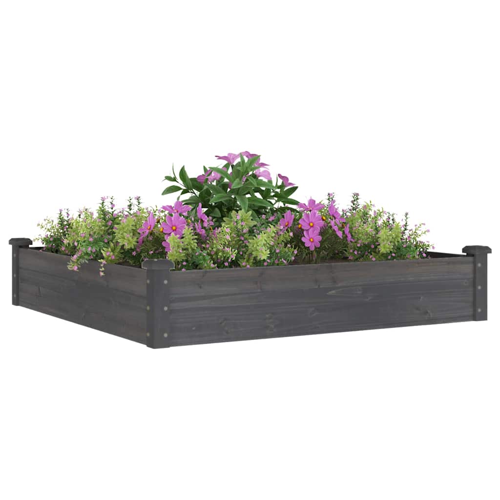 Jardinera Arriate Forro Madera Maciza Abeto Marrón 120x120x25cm_2