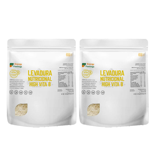 Embalagem de 2 flocos de levedura nutricional com vitamina B12, Energy Feelings, 250 g