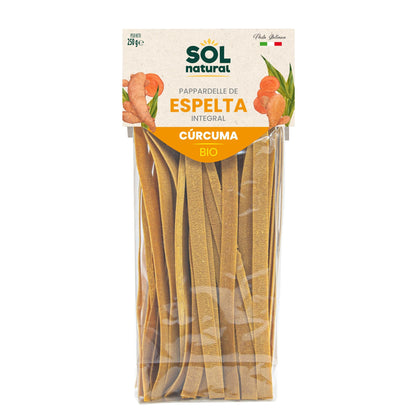 Parpadelle de Espelta Integral com Cúrcuma Orgânica Sol Natural 250g