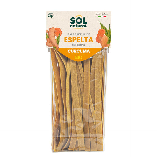 Parpadelle de Espelta Integral com Cúrcuma Orgânica Sol Natural 250g