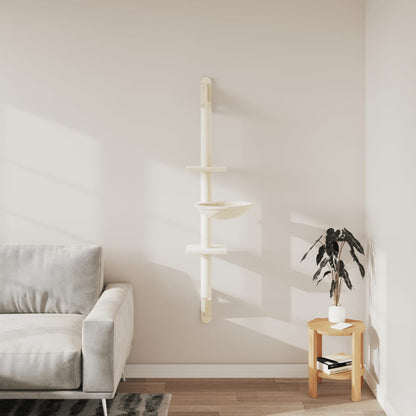 Árbol Rascador Para Gatos De Pared Crema 142,5 Cm_2