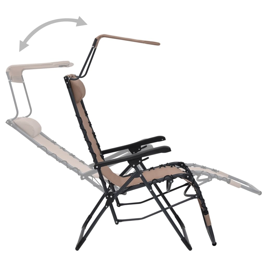 Tumbona Plegable De Textilene Gris Taupe_3
