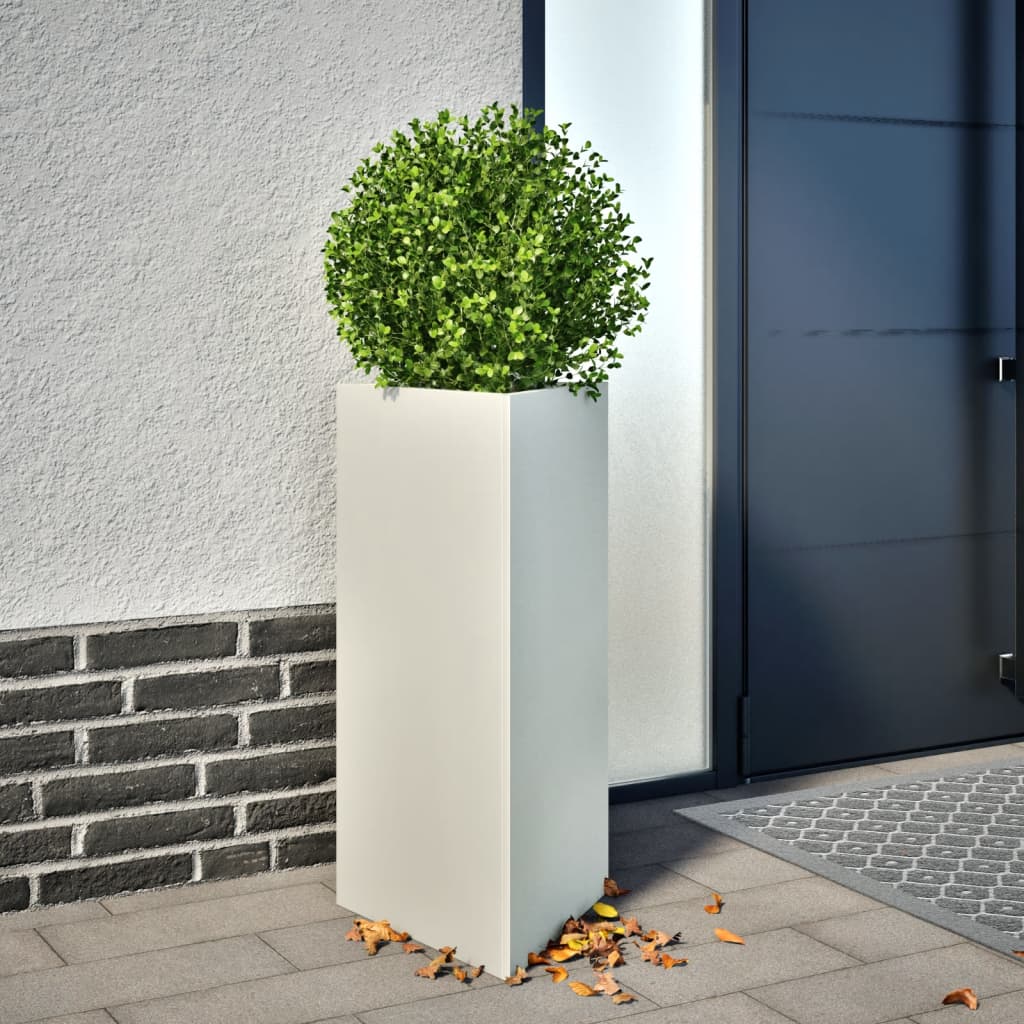 Jardinera Triangular Acero Blanco 40x34,5x75 Cm_1