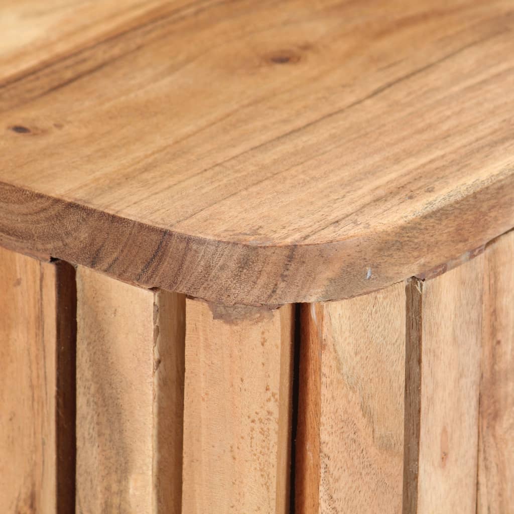 Mesita De Noche De Madera Maciza De Acacia 40x30x50 Cm_3