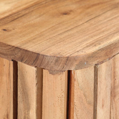 Mesita De Noche De Madera Maciza De Acacia 40x30x50 Cm_3