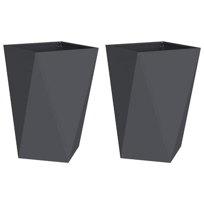 Jardinera 2 Pcs Antracita 50 X 50 X 75 Cm Acero_0