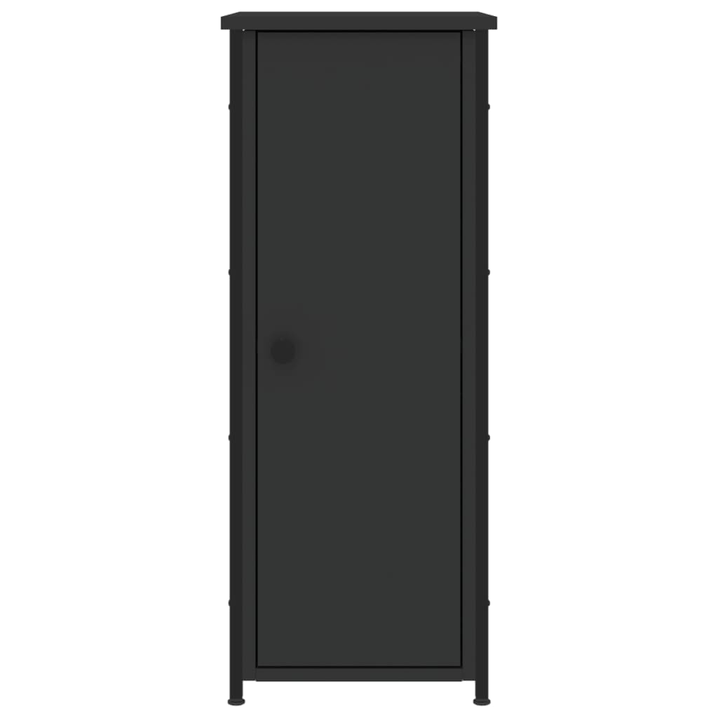 Mesita De Noche Madera De Ingeniería Negro 32x42x80 Cm_3