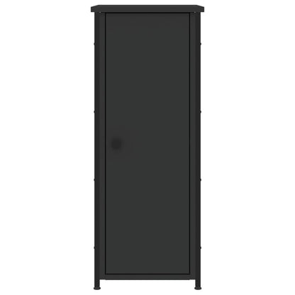 Mesita De Noche Madera De Ingeniería Negro 32x42x80 Cm_3