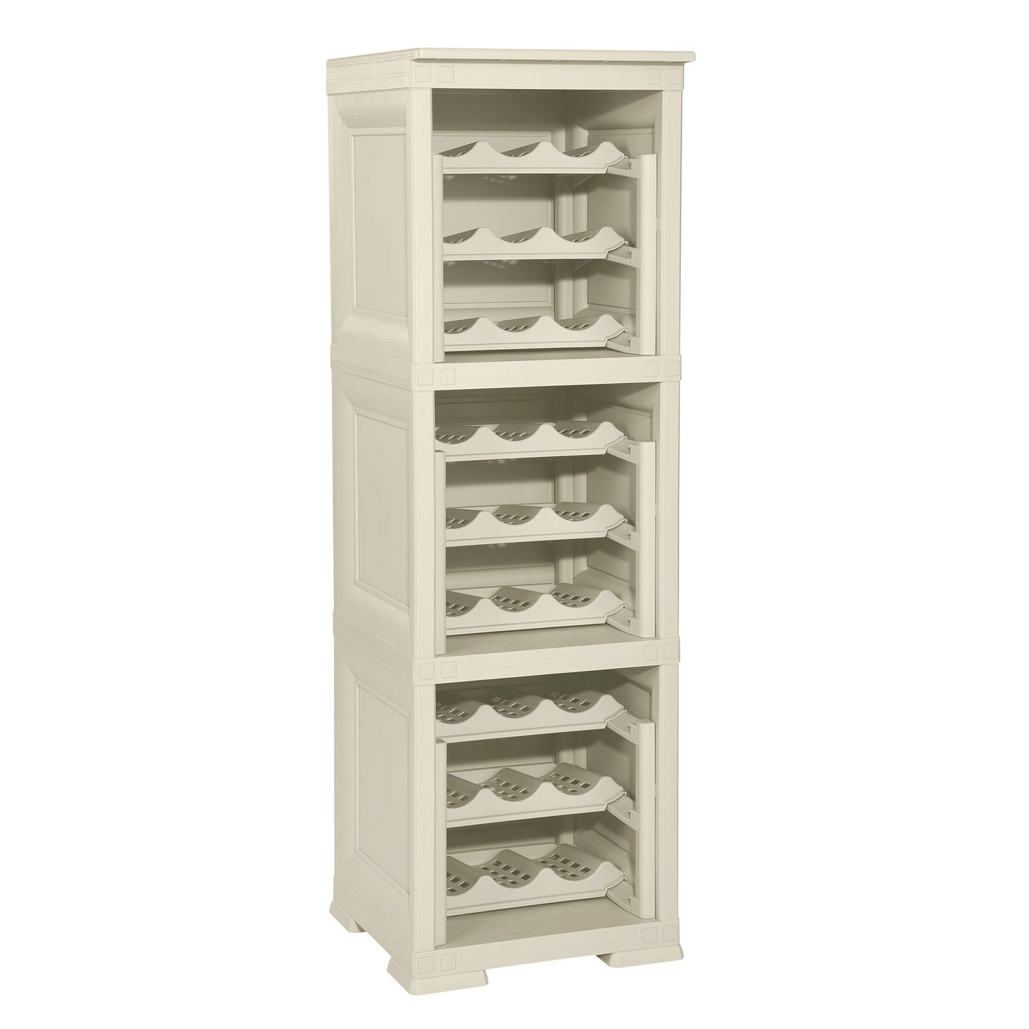 3 Estantería De Almacenamiento Modular Con Estante Para 27 Botellas Gris_0