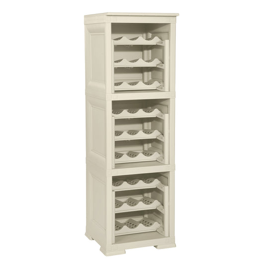 3 Estantería De Almacenamiento Modular Con Estante Para 27 Botellas Gris_0