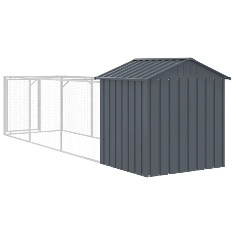 Caseta Para Perros Con Techo Antracita 117x405x123 Cm Acero Galvanizado_4