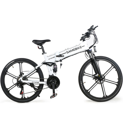 Bicicleta Eléctrica Plegable Samebike Lo26 Ii 500w-48v-10ah (480wh) - Rueda 26 Color Blanco_0