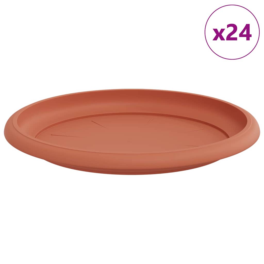 Bandeja Redonda Para Flores 24 Uds. Rojo Ladrillo Ø 19 X 2 Cm_0