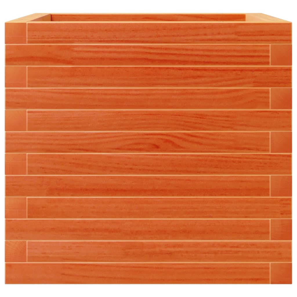 Jardinera Madera Maciza De Pino Marrón Cera 50x50x45,5 Cm_4