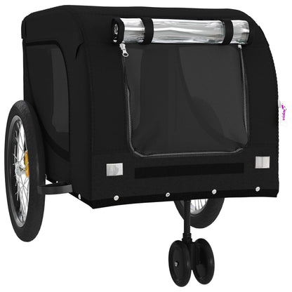 Remolque De Bicicleta Mascotas Hierro Tela Oxford Negro_3