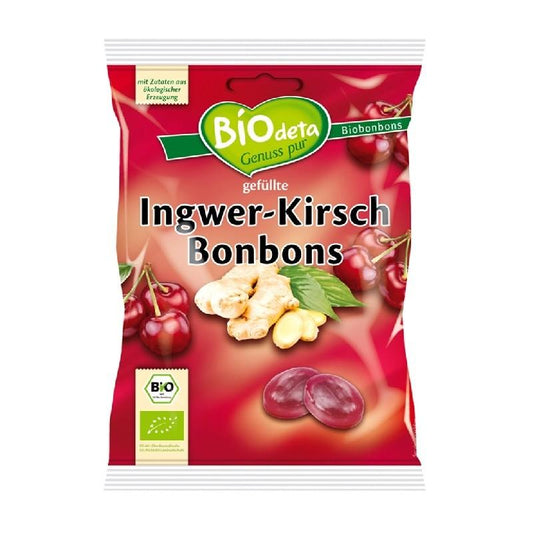 Rebuçados Recheados de Gengibre e Cereja Biodeta 75 g