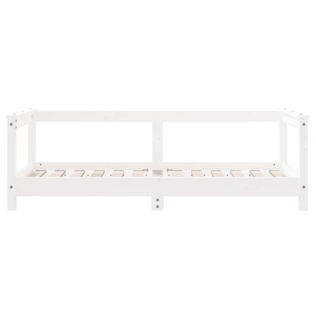 Estructura De Cama Para Niños Madera De Pino Blanco 70x140 Cm / Vetonek_4