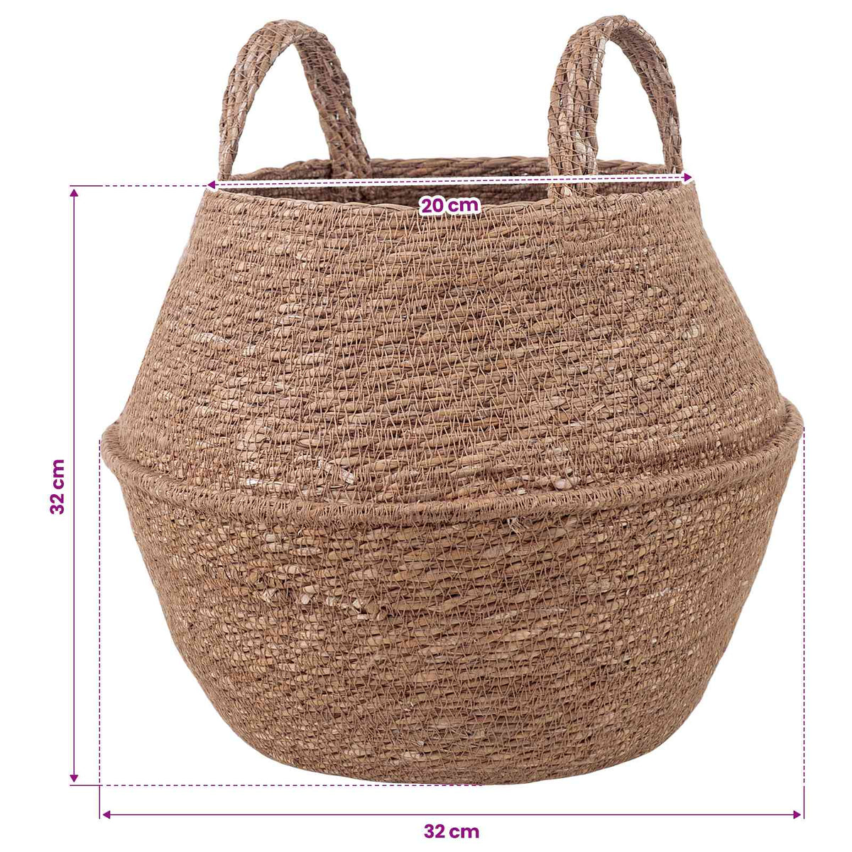 Maceta Con Asas 2 Uds. Natural Ø 32 X 32 Cm 100% Hierba Marina_5