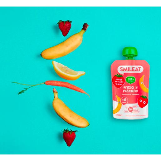 Pack de 10 saquetas ECO Morango e Banana Smileat 100 g