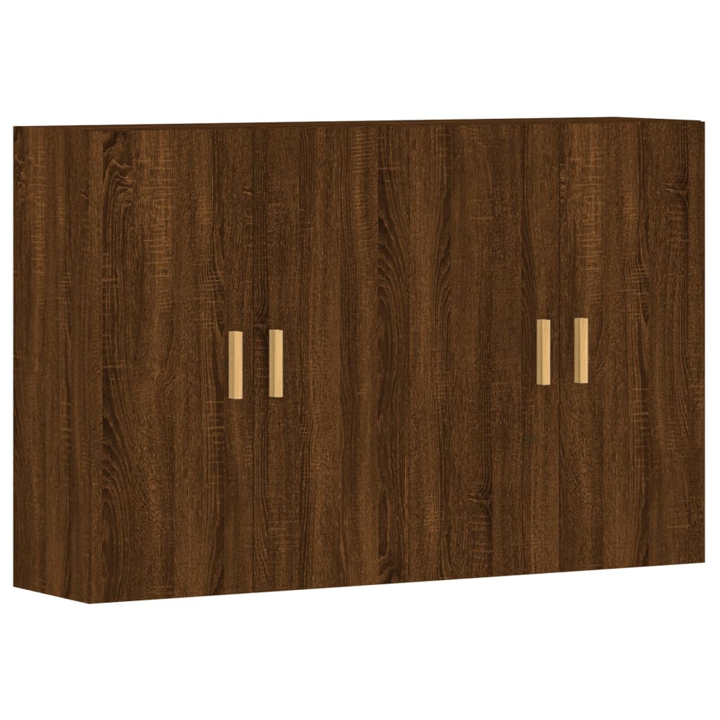 Armarios De Pared 2 Uds Madera De Ingeniería Marrón Roble_1