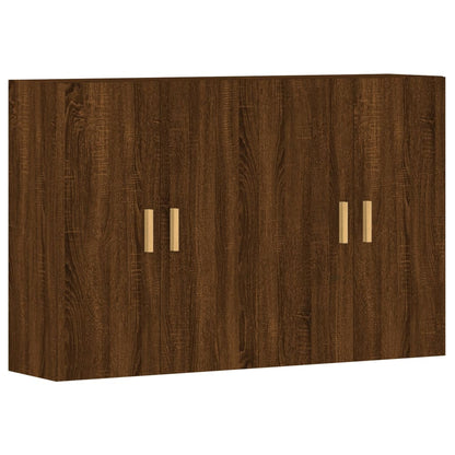 Armarios De Pared 2 Uds Madera De Ingeniería Marrón Roble_1