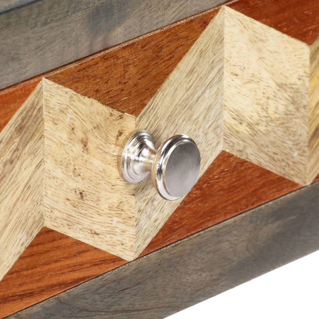 Mesa Consola De Madera Maciza De Mango Gris 86x30x76 Cm_4