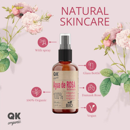 QKnatur - Agua De Rosas De Damasco 100ml - Tónico Facial- Rostro, Contorno De Ojos, Cuerpo, Cabello_3