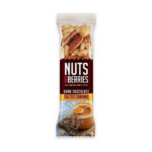 Barra de chocolate caramelizado Nuts &amp; Berries 40g com um toque de sal