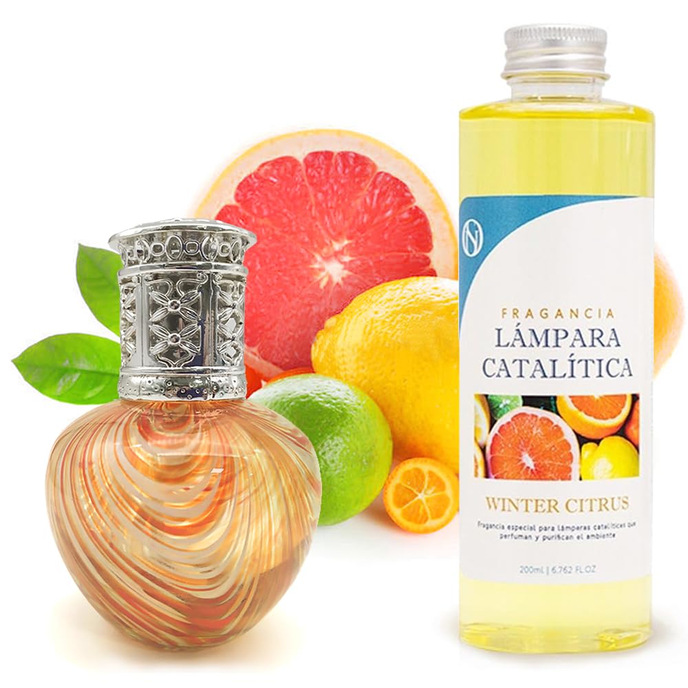 Lámpara Catalítica Orange Waves + Fragancia Winter Citrus 200 Ml - Elimina Malos Olores, Impurezas Y Perfuma_0