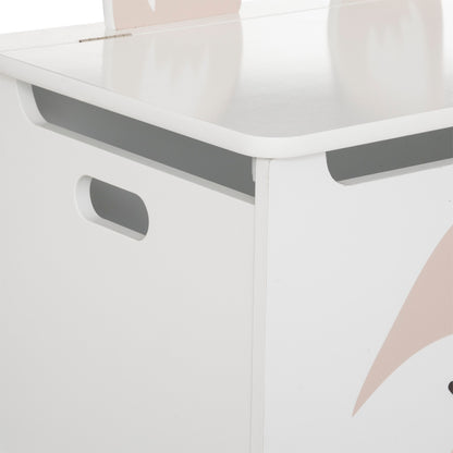 Baúl Infantil zorro En Madera Color Blanco_2