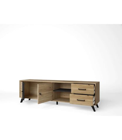 Mueble Televisión Natur 2 Puertas 2 Cajones Acabado Natural/bocamina, 180.5cm(ancho) 53.1_2
