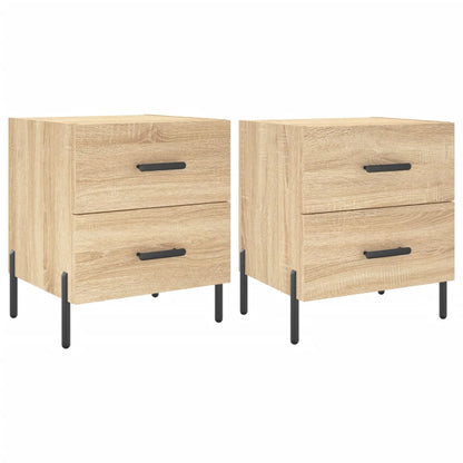 Mesita Noche 2 Uds Madera Ingeniería Roble Sonoma 40x35x47,5 Cm_0