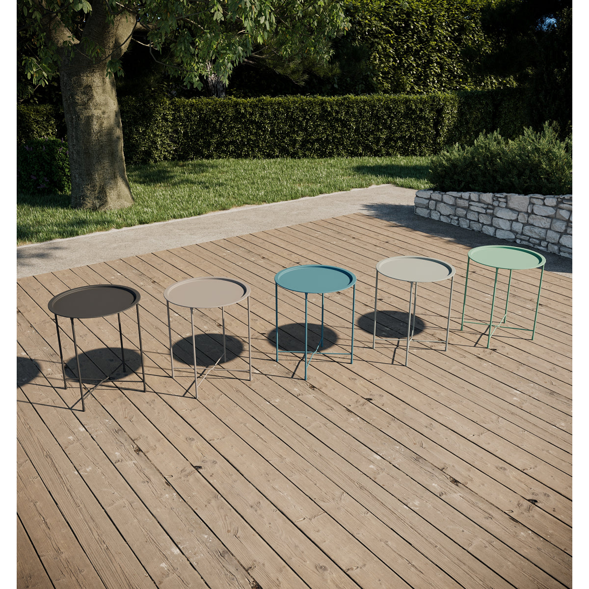 Mesa Auxiliar Plegable, Mesa Baja Plegable De Jardín Gris 46x52cm- Muebles De Jardín_3