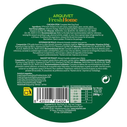 Arquivet Fresh Home Chicken Stew Alimento húmedo de pollo para perros 280 g