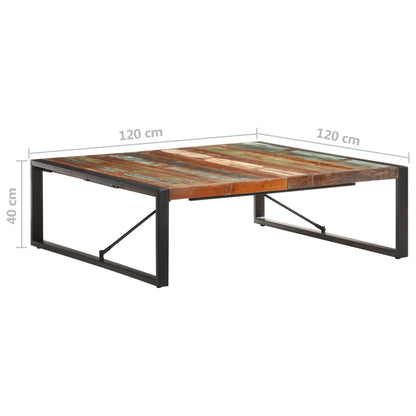 Mesa De Centro De Madera Maciza Reciclada 120x120x40 Cm_4