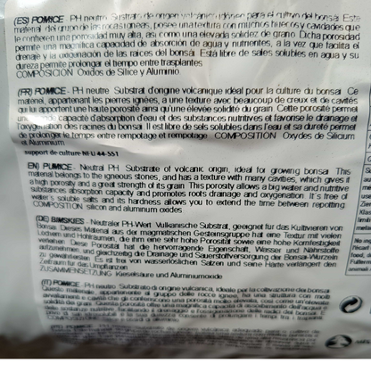 Substrato de pedra-pomes para bonsai, grão pequeno, 3 - 8 mm, 20 L