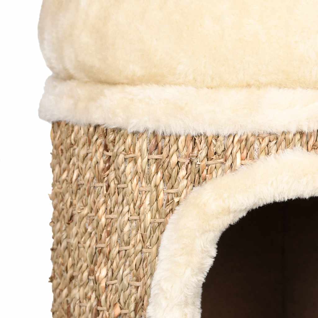 Casita Para Gatos De Lujo Con Cojín Hierba Marina 33 Cm_4