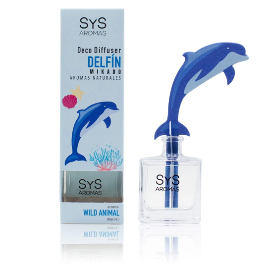 Difusor de Varillas Delfín Wild Animal 90 ml | Aroma Fresco y Natural | Mikado Decorativo | Ambiente Infantil_0