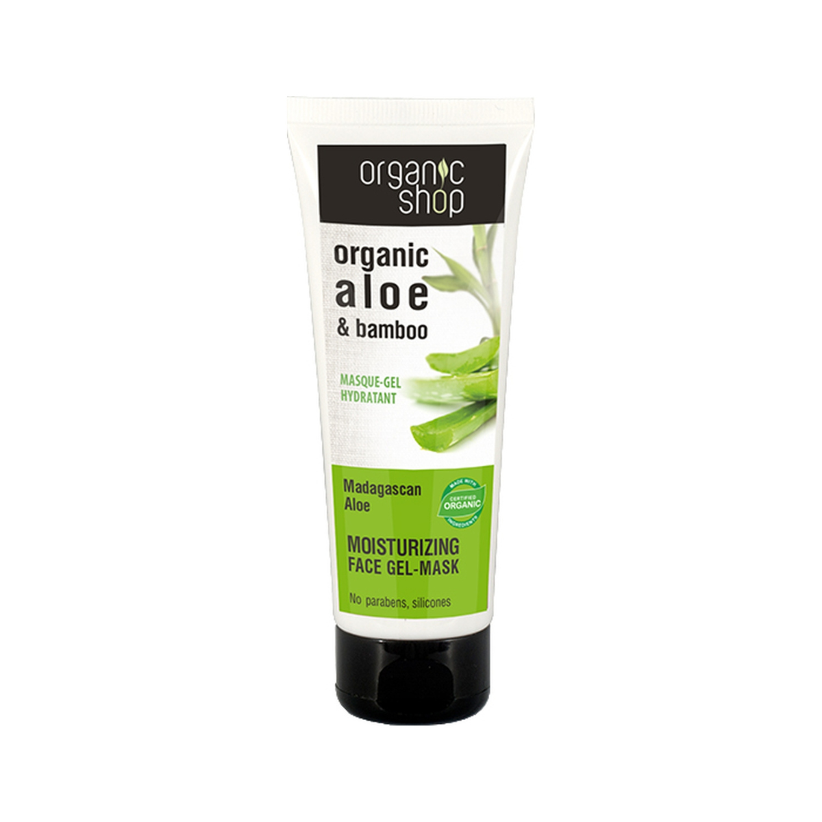 Máscara facial hidratante em gel com aloé vera da Madagascar Organic Shop 75 ml
