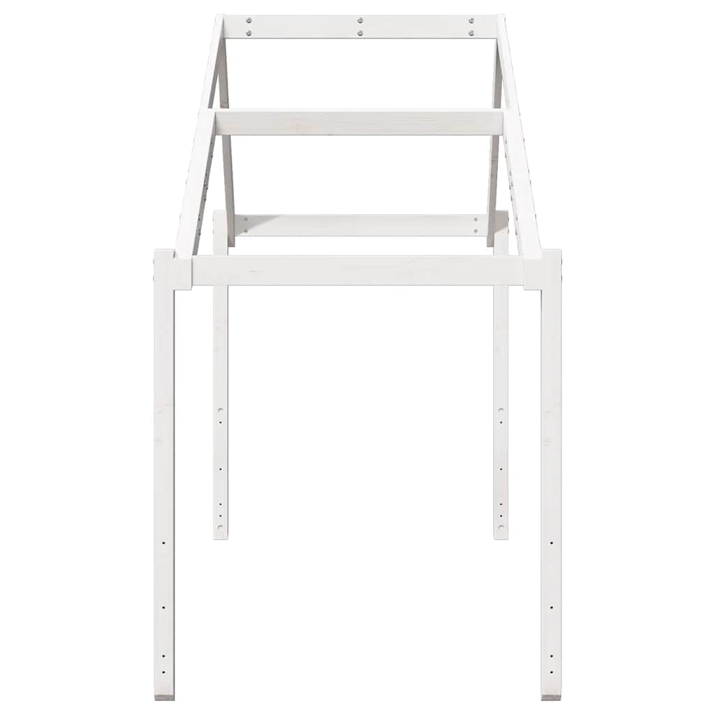Techo De Cama Infantil Madera Maciza Blanco 213x95,5x144,5 Cm_4