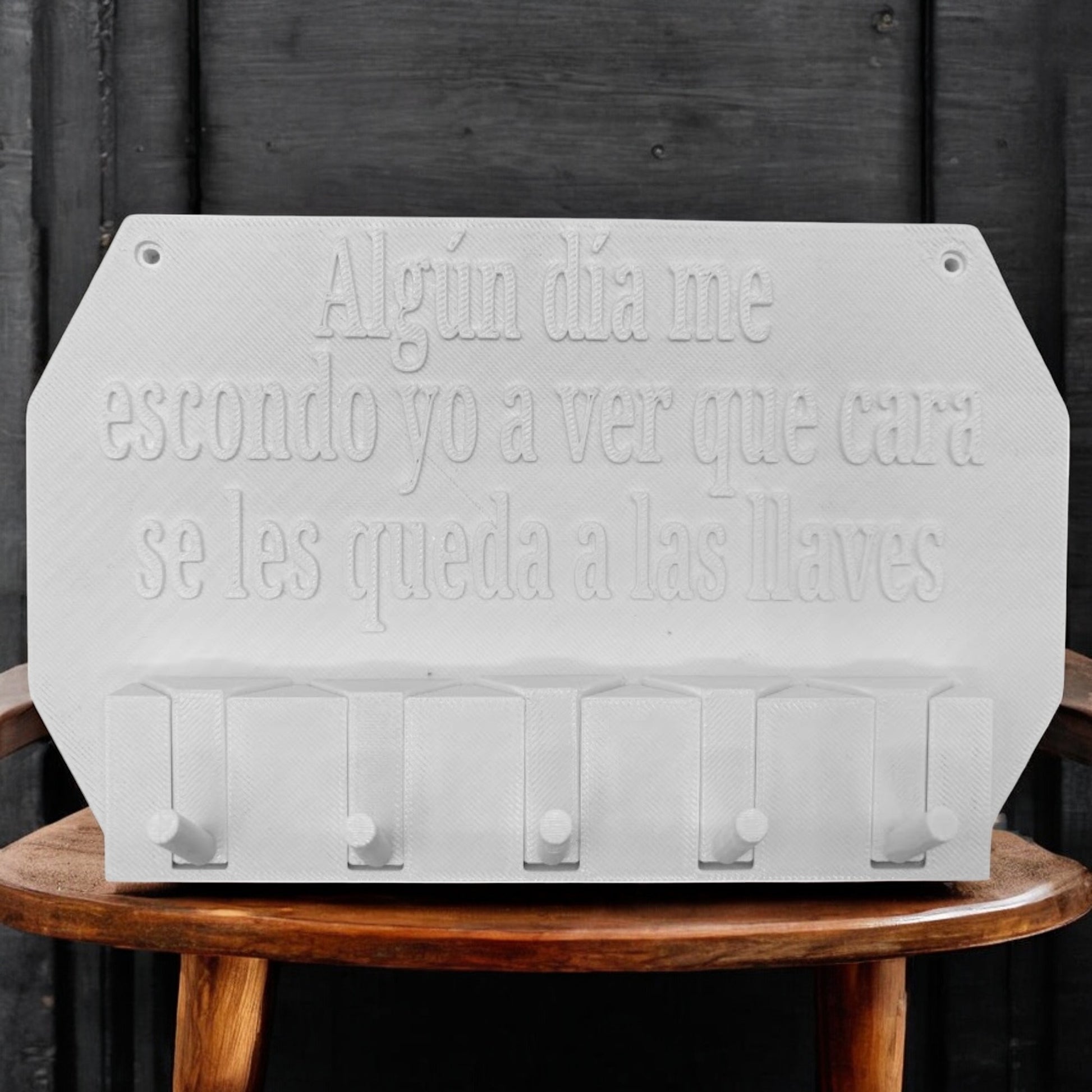 Colgador De Llaves Algún Día Me Esconderé A Ver Qué Cara Ponen Las Llaves Blanco._1