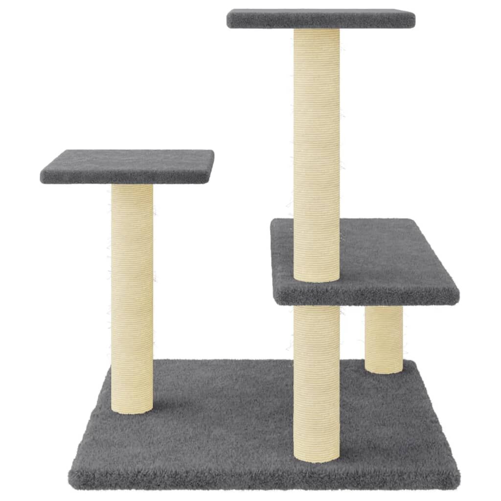 Vidaxl Rascador Para Gatos Con Postes De Sisal Gris Oscuro 61 Cm_3
