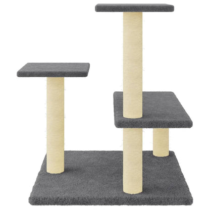 Vidaxl Rascador Para Gatos Con Postes De Sisal Gris Oscuro 61 Cm_3
