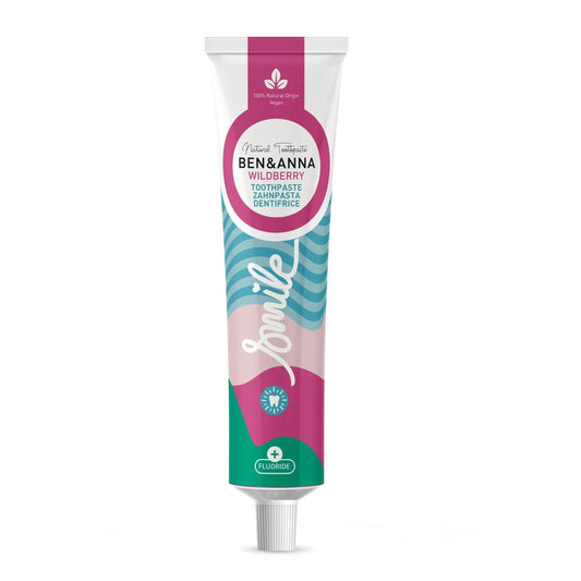 Ben &amp; Anna Pasta de dentes com flúor Wildberry tubo de 75ml