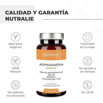 Ashwagandha com Vitamina B6 e B12 Nutralie 60 Cápsulas