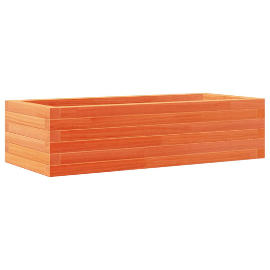Jardinera De Madera Maciza Pino Marrón Cera 90x40x23 Cm_0