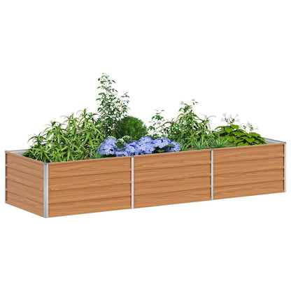 Arriate Elevado Marrón Claro 240 X 80 X 45 Cm Acero Galvanizado_2