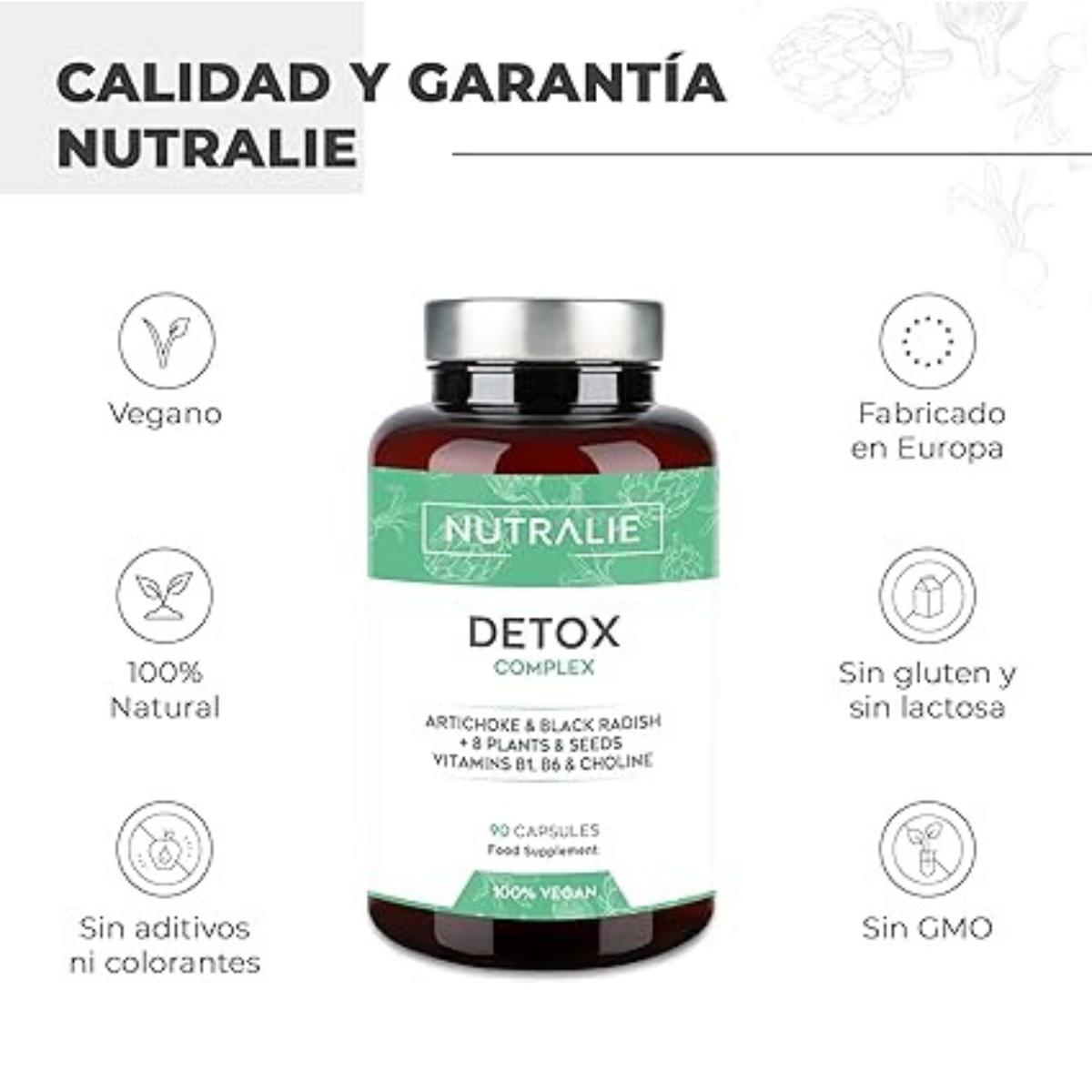 Nutralie Detox complexo com vitaminas B1 + B6 e colina 90 cápsulas