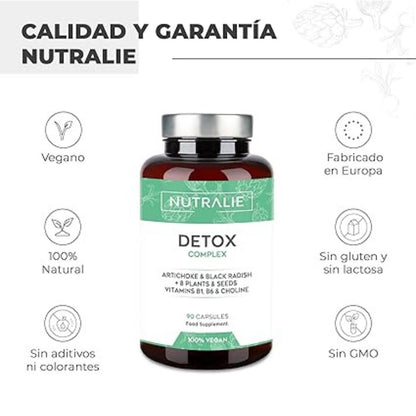 Nutralie Detox complexo com vitaminas B1 + B6 e colina 90 cápsulas